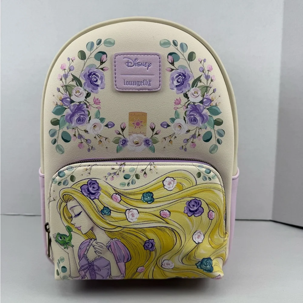Loungefly Disney Tangled Rapunzel & Pascal Flowers Mini Backpack